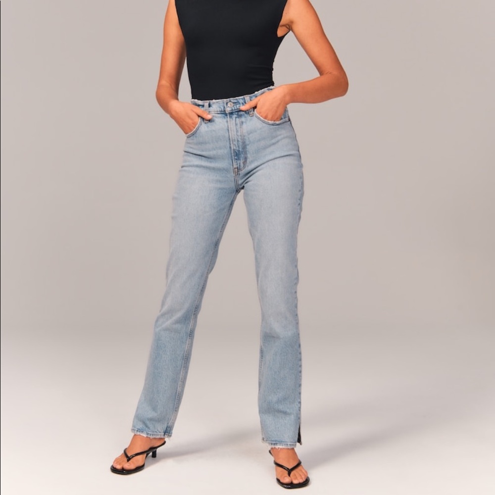 Abercrombie and Fitch 90s ultra high rise straight jeans